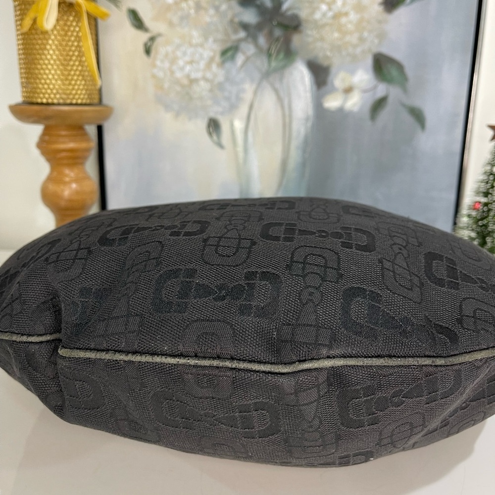Gucci Hobo Bag %100 Authentic Black Canvas - Picture 6 of 16